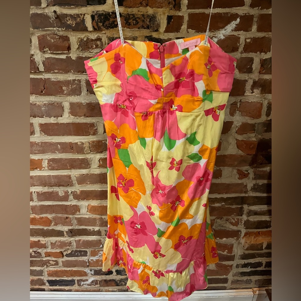 Lilly Pulitzer flower strapless dress size 10